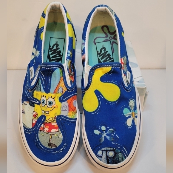 Vans Classic Slip On Spongebob Sneakers Aloha Womens Size 6 - Picture 7 of 9